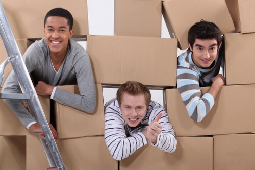 Loading commercial furniture during a Putney business relocation