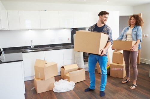 Movers loading furniture for a Putney relocation
