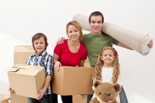 Professional team managing office removals in Putney with equipment